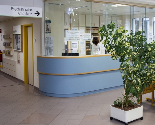 Anmeldeschalter in der Psychiatrischen Ambulanz