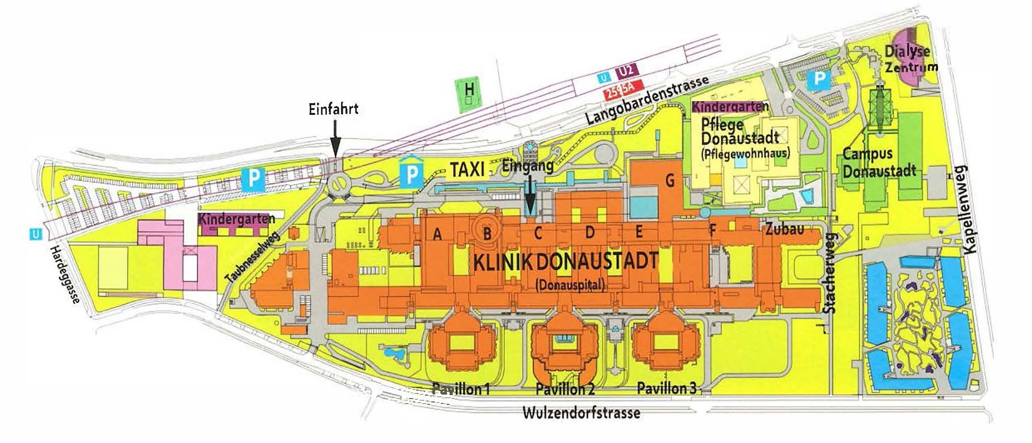 Klinik Donaustadt Lageplan Juli 2022